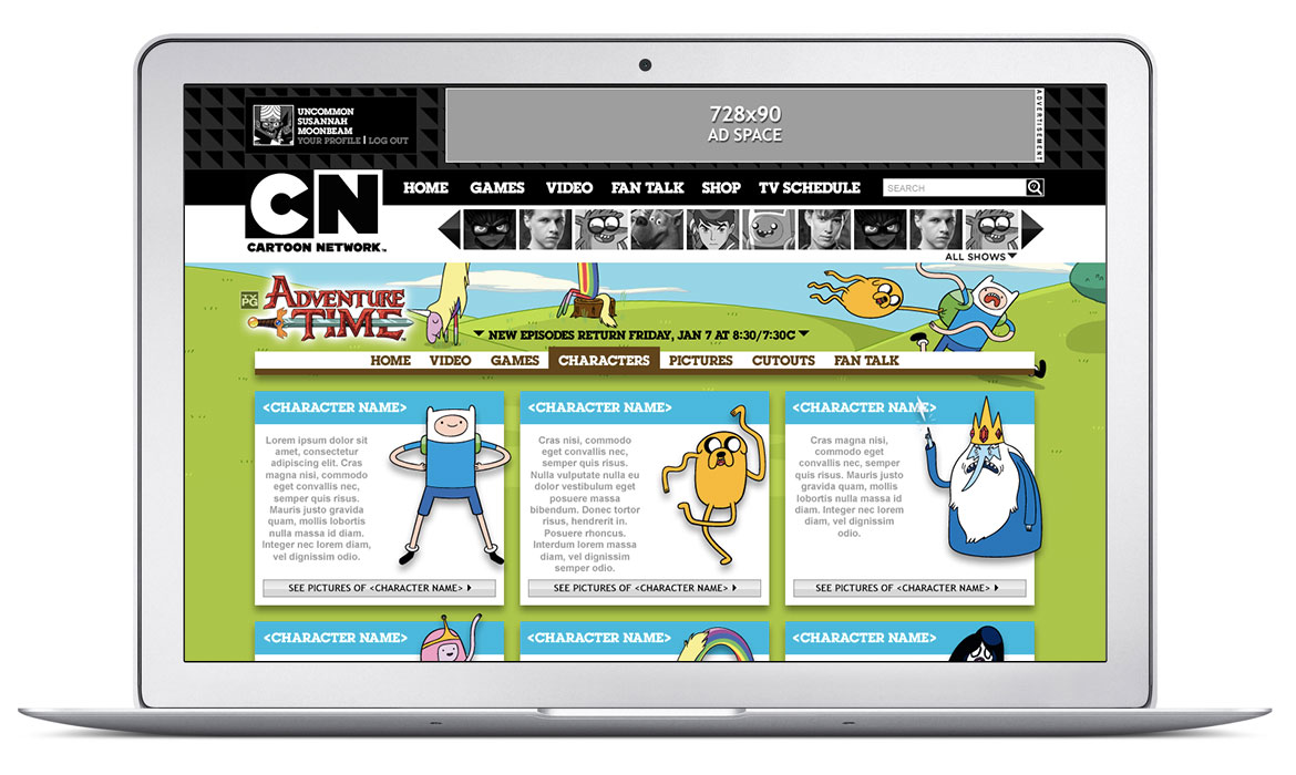 Cartoon Network Website Design